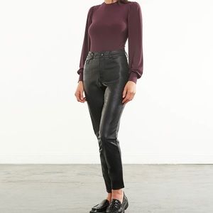 Commando black faux leather 5 pocket pant size M